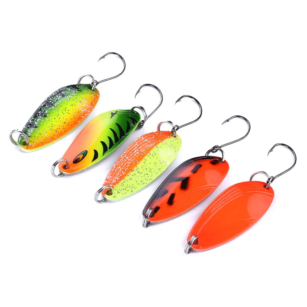 Wholesale SP400 3.2cm 4.5g Metal Spinner Baits Spoon Fishing Lures with Single Hook