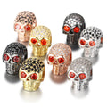 Wholesale 10*12MM Brass Micro Pave CZ Zircon Skull Spacer Beads Metal Beads for Jewelry Bracelet