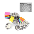 18/8 Stainless Steel Magnetic Measuring Cups Spoons Set 7 Cups 5 Spoons 1 Chart Essential Eco-Friendly Kitchen Measuring Tools