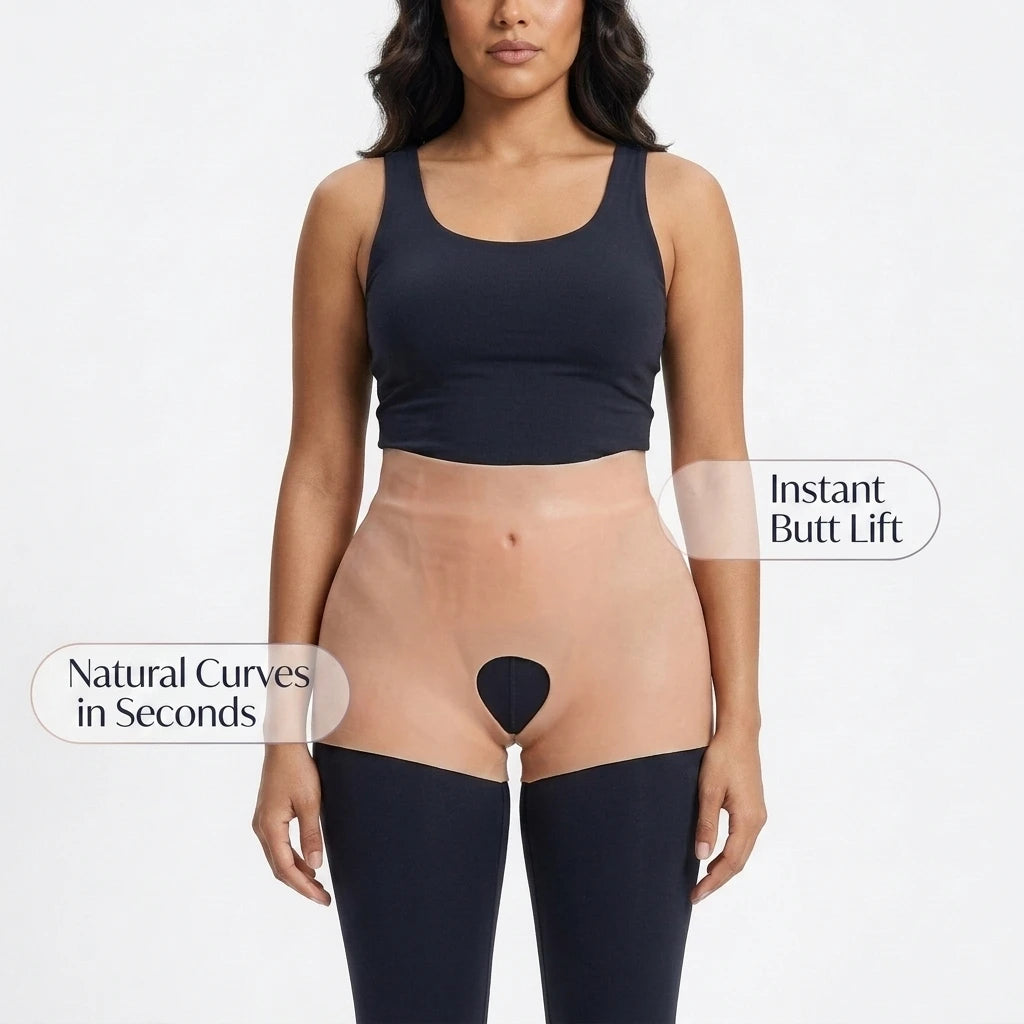 Plus Size Women's Control Brief Padded Silicone Panties with Medium Control for Big Hips and Butt Shaping