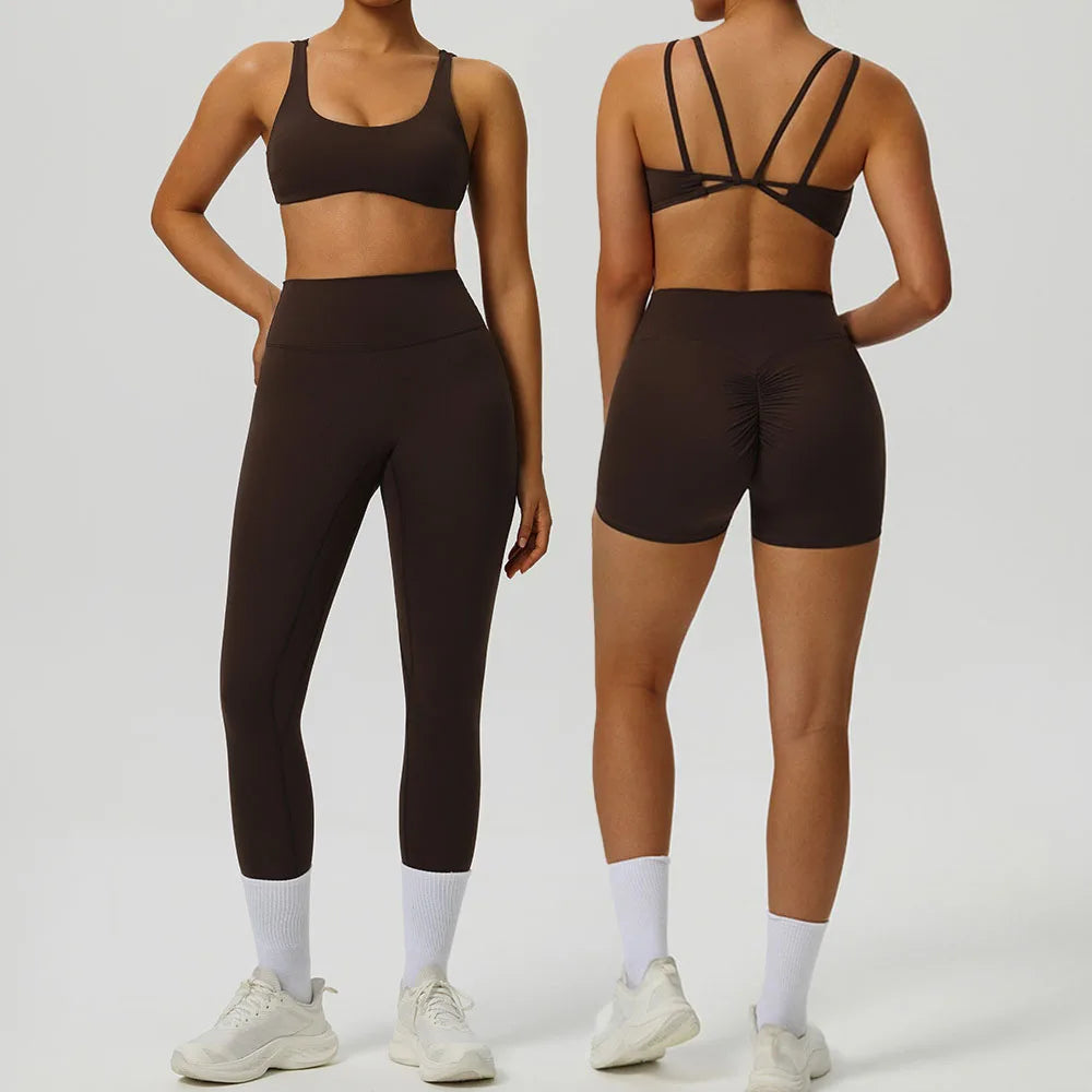 1/2/3pcs Tracksuit Gym Set Activewear Sets High Waist Running Pants Sports Workout Sets for Women