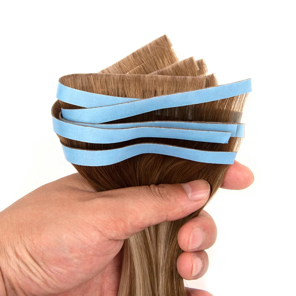 Wholesale Raw Hair Long Strip Tape in Hair Extensions Cuticle Aligned One Donor Invisible Skin Weft Hair Extension