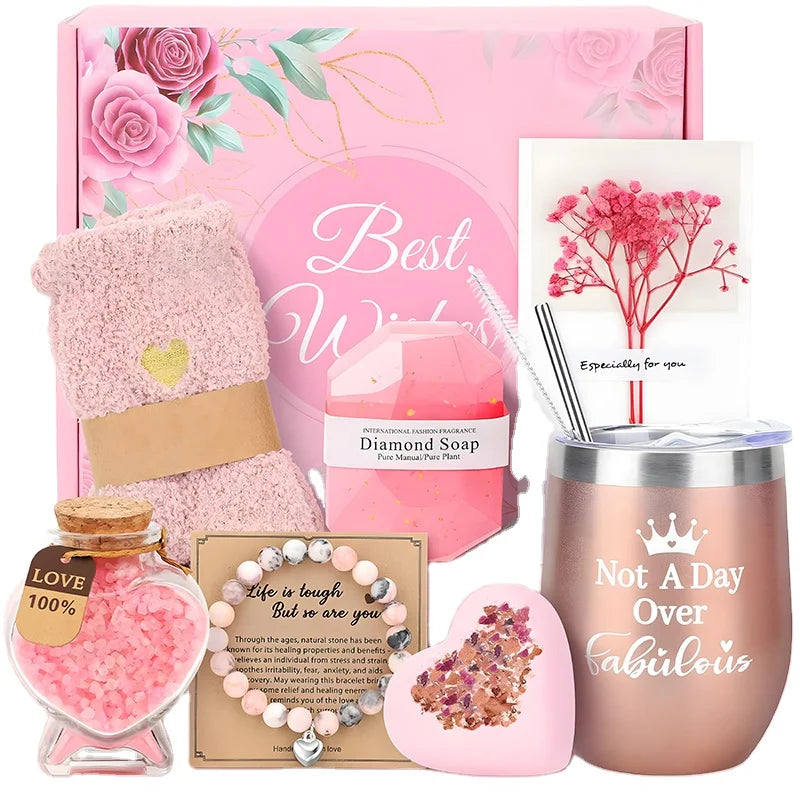 Pink Valentine Business Promotion Corporate Thank Giveaway Product Birthday Self Care Mother's Day Bath Spa Gift Sets for Women