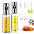 8-Piece Set Hot Selling Stainless Steel Olive Glass Spray Oil Sprayer for Cooking Camping