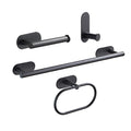 Online Home Luxury Modern 4-Piece Black Stainless Steel Bathroom Accessories Set with Holder & Organizer