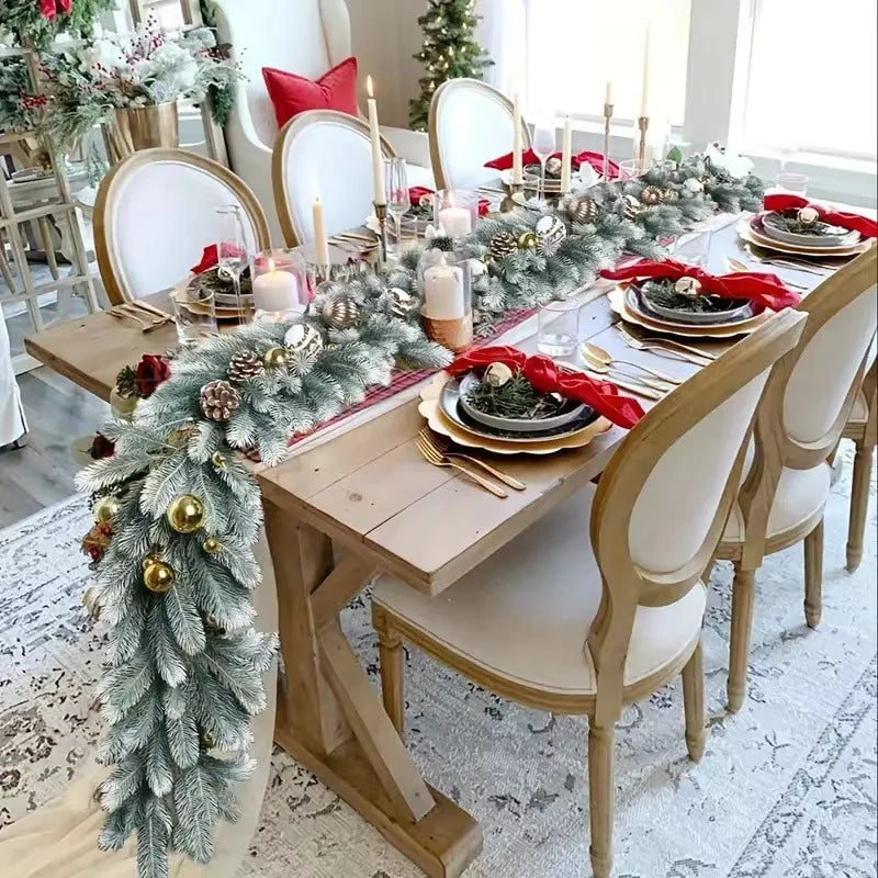 S904 Christmas Decoration Cypress Pine Leaves Simulation Pine Needles Rattan Stair Handrail Christmas American Pine Needles
