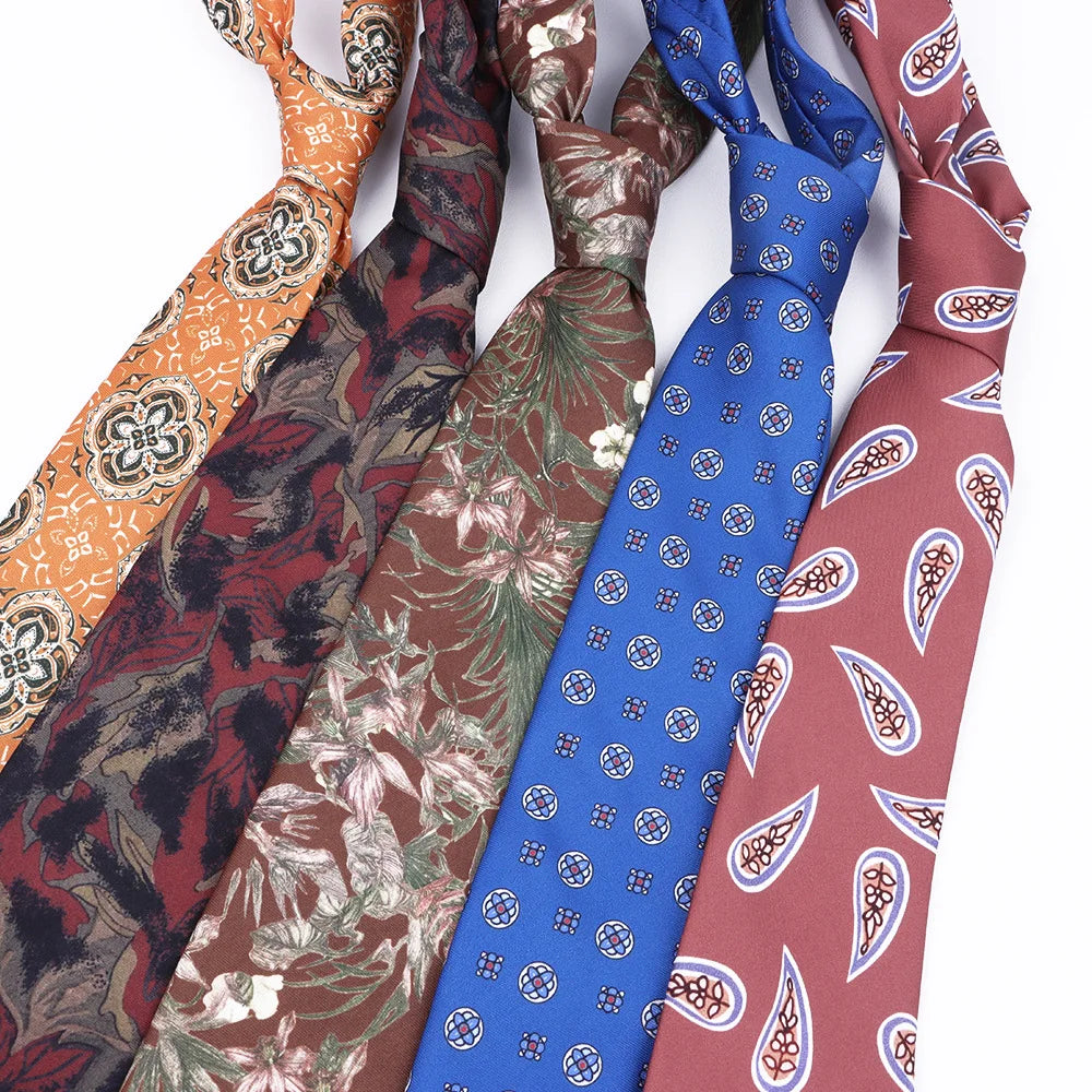 High Quality Fashion Men's Floral Necktie Gentleman Retro Paisley Tie Accessories for Parties