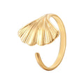 BM Eco-friendly Fashion Jewelry Ocean Elements Hypoallergenic Real Gold Plated Stainless Steel Shell Rings for Female