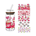 100+Wholesale  Nice Custom Valentine's Day UV DTF Cup Wrap Sticker  Designs Transfers 16oz Libbey Glass  Tumblers Love  Cup Wrap