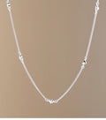 Stackable Heart Necklace Set Sterling Silver 925 Minimalist Dainty Charm Station Necklace for Layering Customizable Jewelry