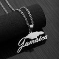 Hip Hop 18k PVD Gold Plated Stainless Steel Jamaica Map Chain Countries Map Necklace