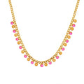 High Quality Necklace Jewelry Stainless Steel Flat Chain Colorful Enamel Gold Plated Necklace for Women