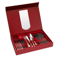 24pcs Stainless Steel 18/10 SU304 Cutlery Set Gold Plated Food Safe Eco-Friendly Sustainable in Nice Gift Box for Retail Order
