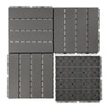 Durable Modern DIY Interlocking Plastic Tile Anti-Slip Waterproof Patio Tile Wood Grain Plastic Deck Tile PP Tile Garden Tile
