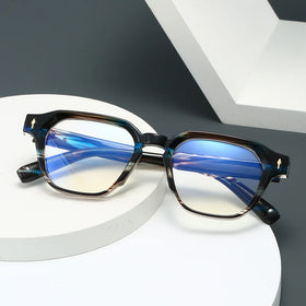 Custom Logo Tortoiseshell Glasses Vintage Round Eyewear Blue Light Blocking Computer PC Frame Simple Blue Light Blocking Glasses