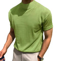 RNSHANGER Korean High-neck Men's T Shirts Casual Streetwear Tight Solid Color Short-sleeved Comfort Male T-shirts