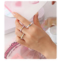 Wholesale Ins Y2K Jewelry Stackable Finger Ring Simple Heart Cubic Zircon Colorful Enamel Ring for Women Girls