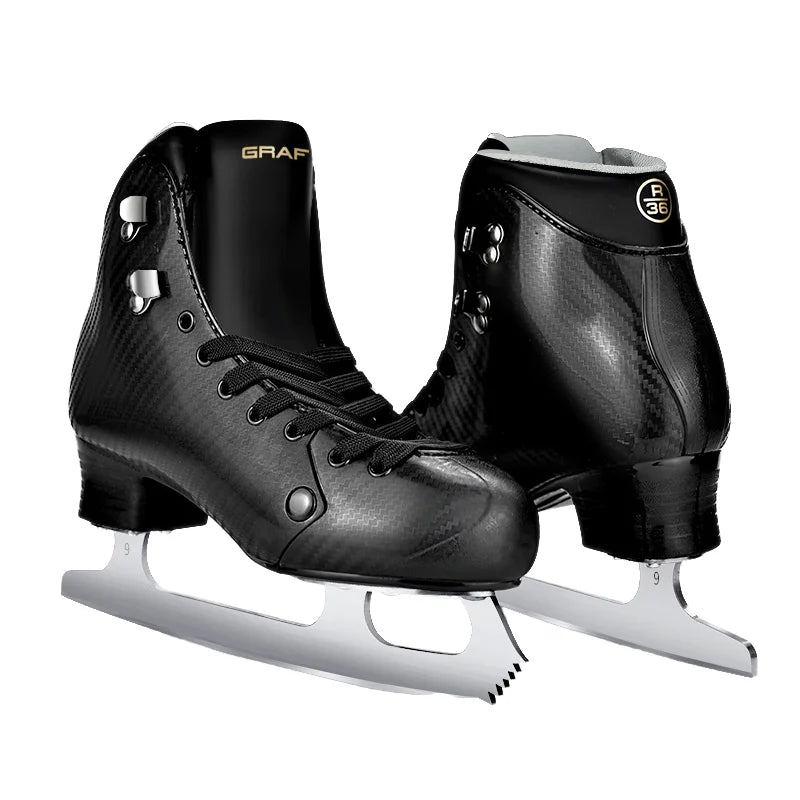 Rental Fashion Wholesale Rink Ice Skating Boots Ice Hockey Skating Flooring Shoes Black Figure Skate Asia Only
