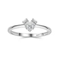 Fashion Jewelry 925 Sterling Silver Micro Inlay CZ Diamond Heart Shape Finger Ring For Women Girls