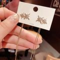 AA01385 S925 Silver Needle Star Long Tassel Earrings New Fashion Versatile Thin Earrings for Women
