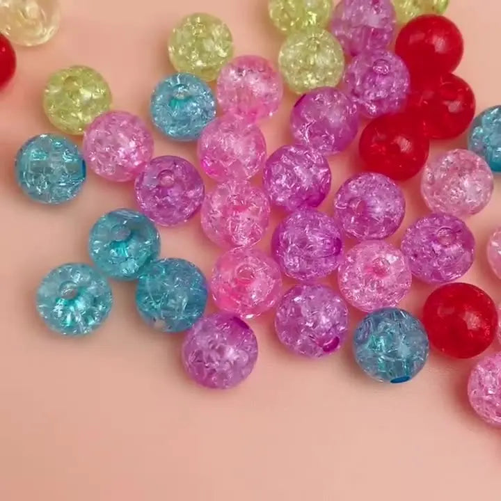 JC Crystal Wholesale Multi Colors Transparent Acrylic Crack Beads Round Spacer Beads for Jewelry Making