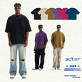 260Gsm Luxury Acid Wash Unisex Tshirt Men Cotton Vintage Blank Custom logo Oversized Tshirts Supplier