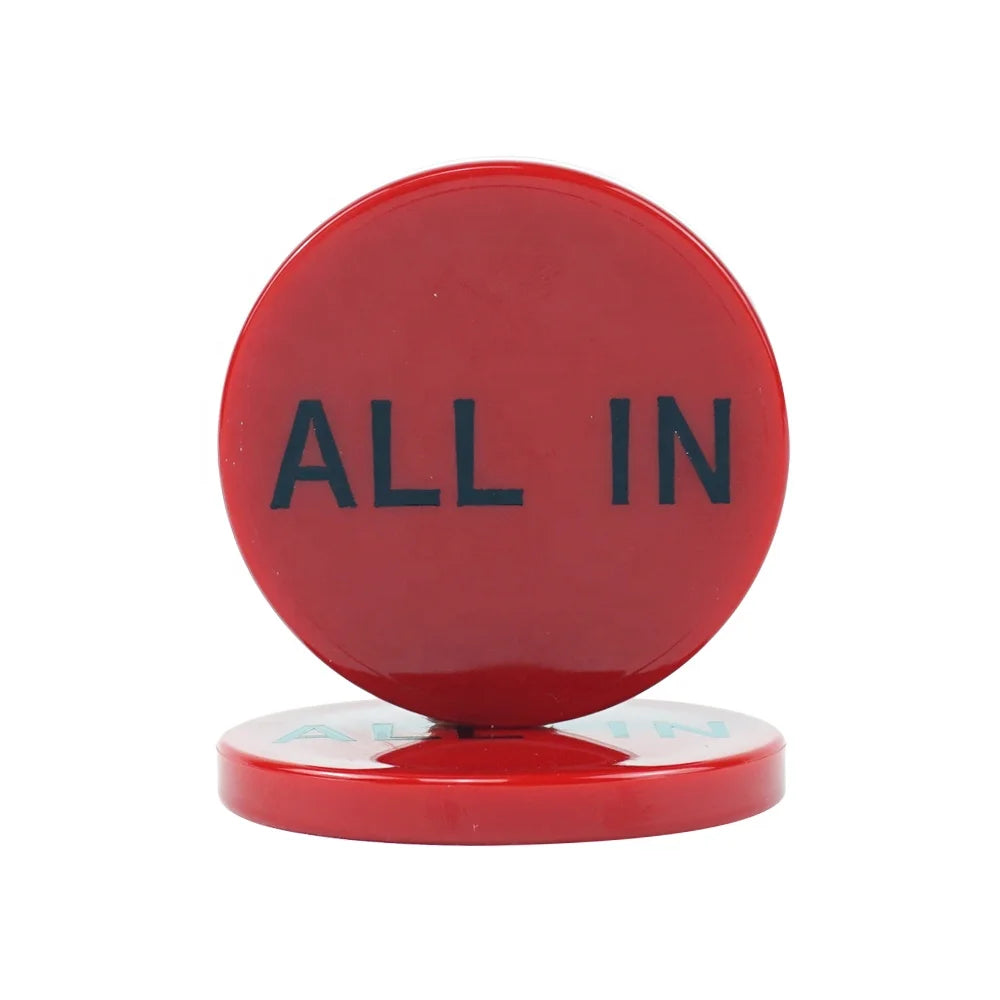 Hot Sell Casino Accessory 50mm Diameter Red All in 12g Round Plastic All in Chips for Casino Gambling Games