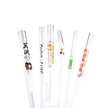 Customized Borosilicate Glass Straw With Printing Logo and Pattern