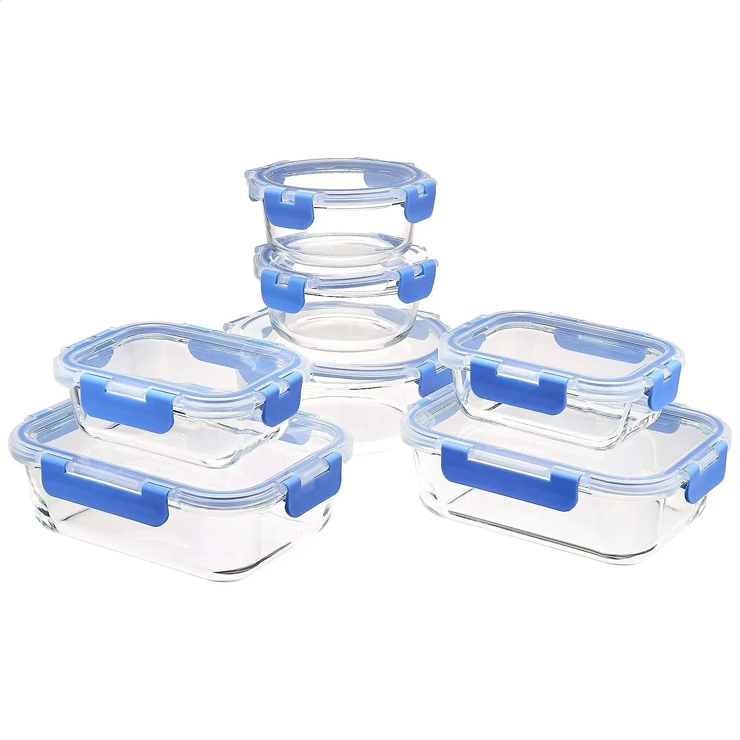 Glass Food Storage Containers with Lids  Glass Meal Prep Containers Reusable Glass Bento Boxes for Adults