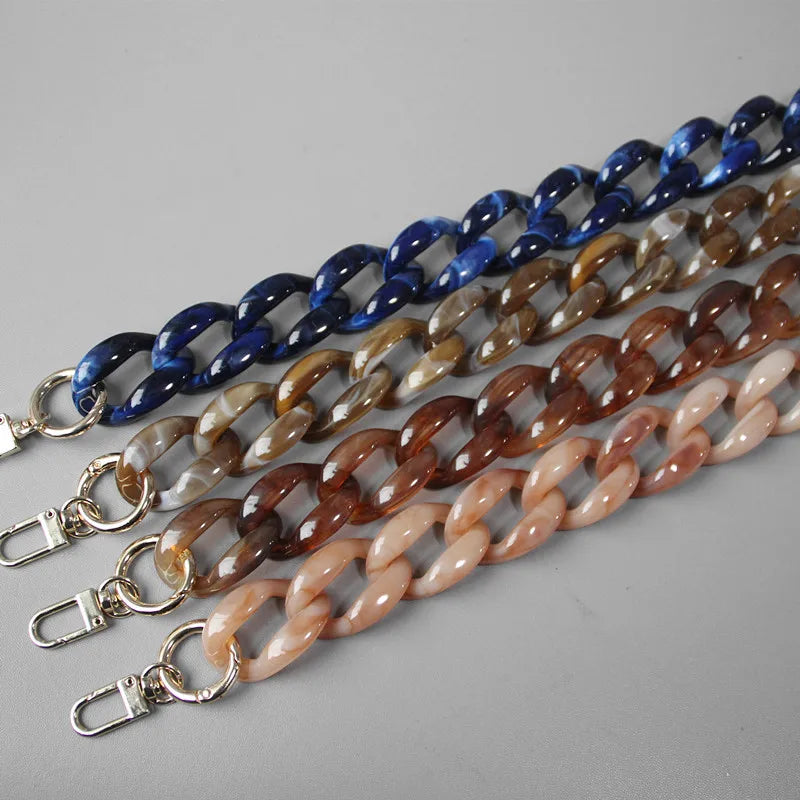 Meetee B-C094 Women's Bag Accessories Retro Plastic Acrylic Chain Strap Decorative Resin Bag Chain for Handbags Link Handle