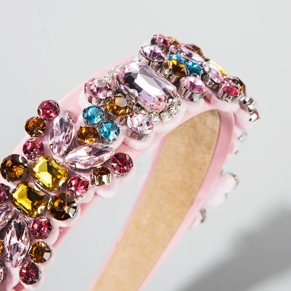 Luxury Crystal Hair Hoop Accessories Fashion Lady Going Out Baroque  Rhinestones Bride Headwear Hairband Headbands