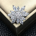 2022 Hot Sale Shiny Zircon Flower  Button Fancy Coat Alloy Metal Rhinestone Buttons Silver Shanks Pearls Shape Button