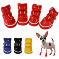 Winter Waterproof Dog Shoes Boots Classic Luxury Sport Modern Style Print Luxury Lining PU Pet Shoes for Warm Wearing