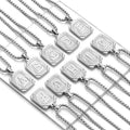 Gold Plated Classic Stainless Steel Men's Letter Love Pendant Chain Necklace for Anniversary Engagement Gift
