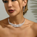 Exaggerated Rhinestone Claw Chain Necklace Earrings Set - European & American Wholesale Accessories for Women