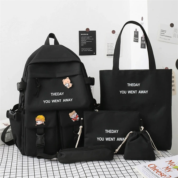 Custom Crossbody Pastel pink Colors Mini logo Traveling Cartoon Girls 11 Yrs Women Backpack Set for Kids