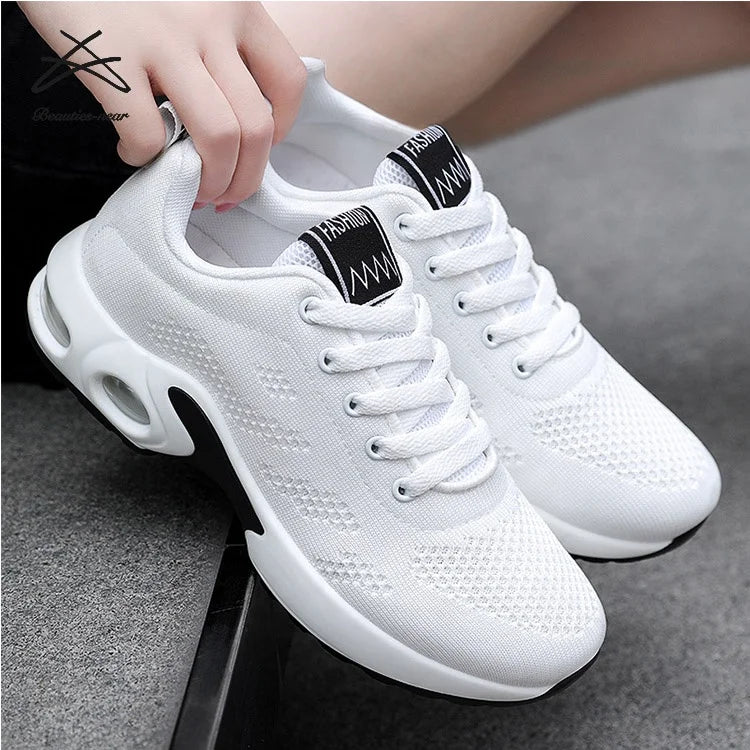 2021 Fashion Design Walking Outdoor Flying Knitted Ladies Breathable air Sports Shoes