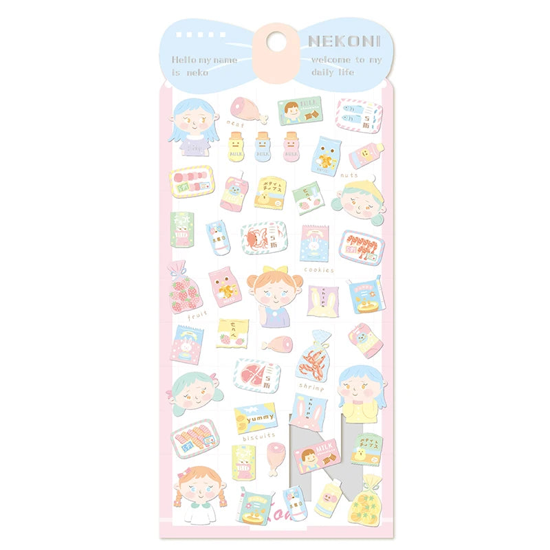 Nekoni PVC Stickers Kawaii Sticker Custom Cartoon Vinyl Decal Decorative Decals Adhesive Decals for Kids Stickers