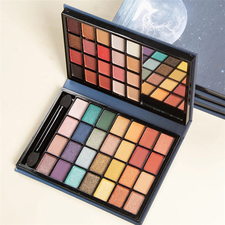 Luminous Metallic Shimmer Eyeshadow Palette in Bulk Cosmetics with No Logo Powder Form