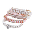 Hot Sale Fashion Full Cubic Cat Crystal Necklace Pearl Pet Dog Collars Choker Charm Jewelry