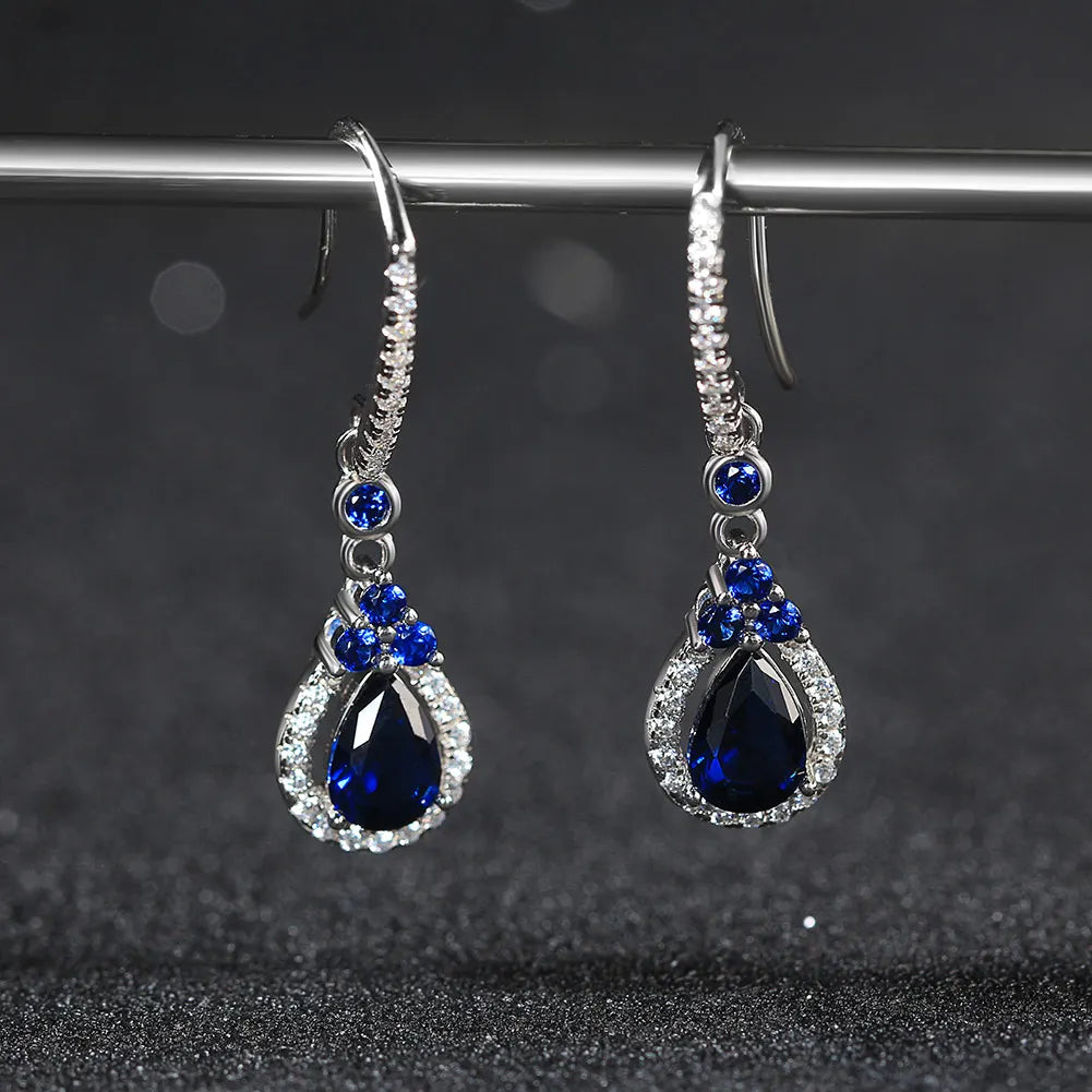 RINNTIN LZE12 Instock Wholesale Fine Jewelry Drop Earrings 5A Clear CZ Silver 925 Zircon Earrings Vintage for Women Crystal