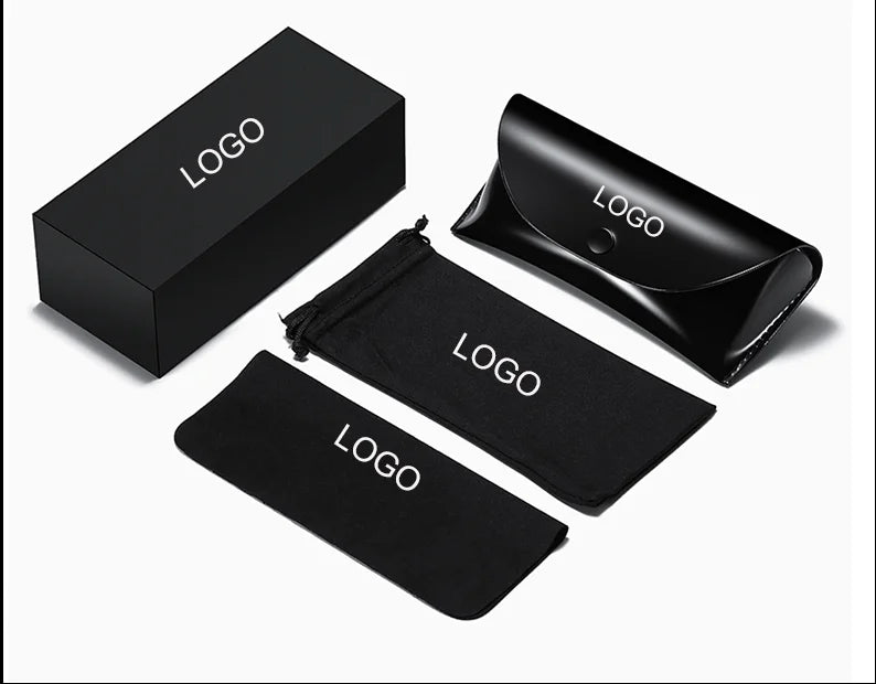 2025 Free Design Custom logo Sunglasses case Folding Leather Glasses Boxes Optical  Packaging