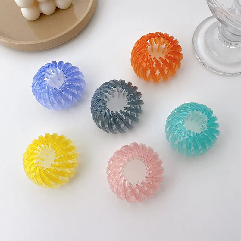 2022 Women Fashion Hair Claw Hair Accessories Bird Nest Shape Ponytail Retractable Glossy Acrylic Hair Clips
