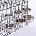 Stainless Steel Parrot Feeder Bowl Bird Food Cup Water Dish Heavy Duty Cage Hanging Drinkware for Small Birds Pet Water Feeder