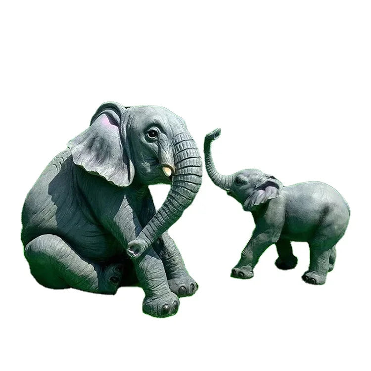 Elephant Fiberglass Statue Sculpture Custom Life Size Realistic Animal Sculpture