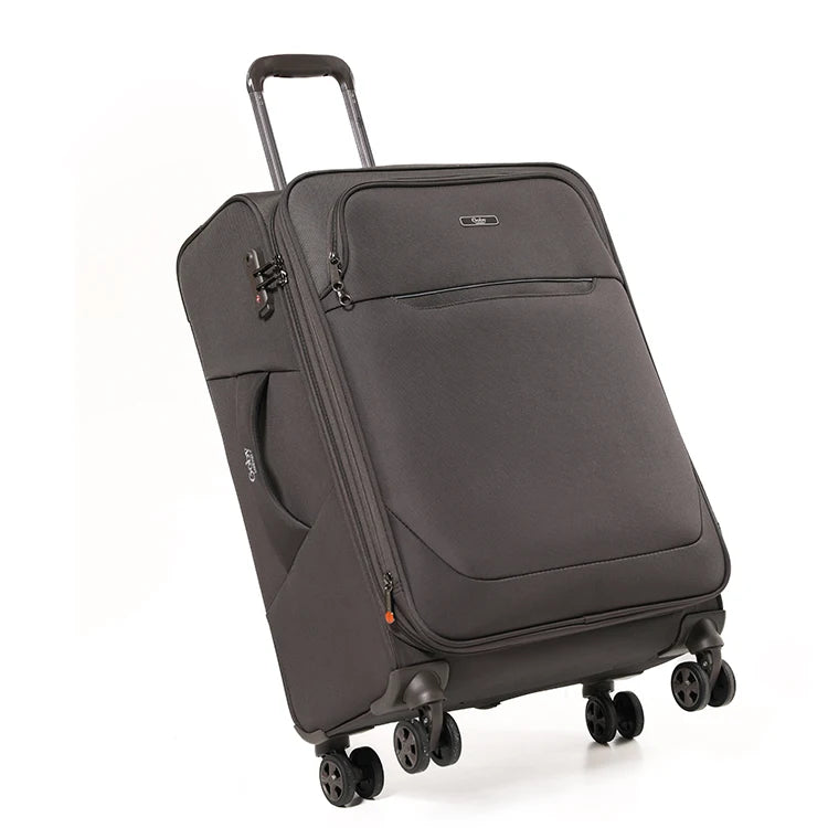 Goby London Soft Trolley Case Business Durable 8 Wheels Lightweight Travel Fabric Suitcase