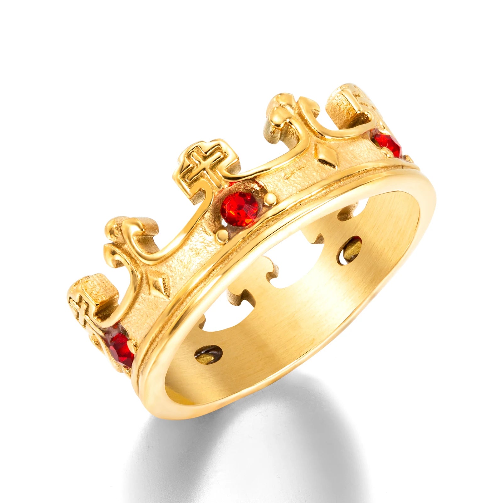 Wholesale Custom Men Gold Rings Stainless Steel Ring Jewelry Men High Quality Zircon Crown Ring