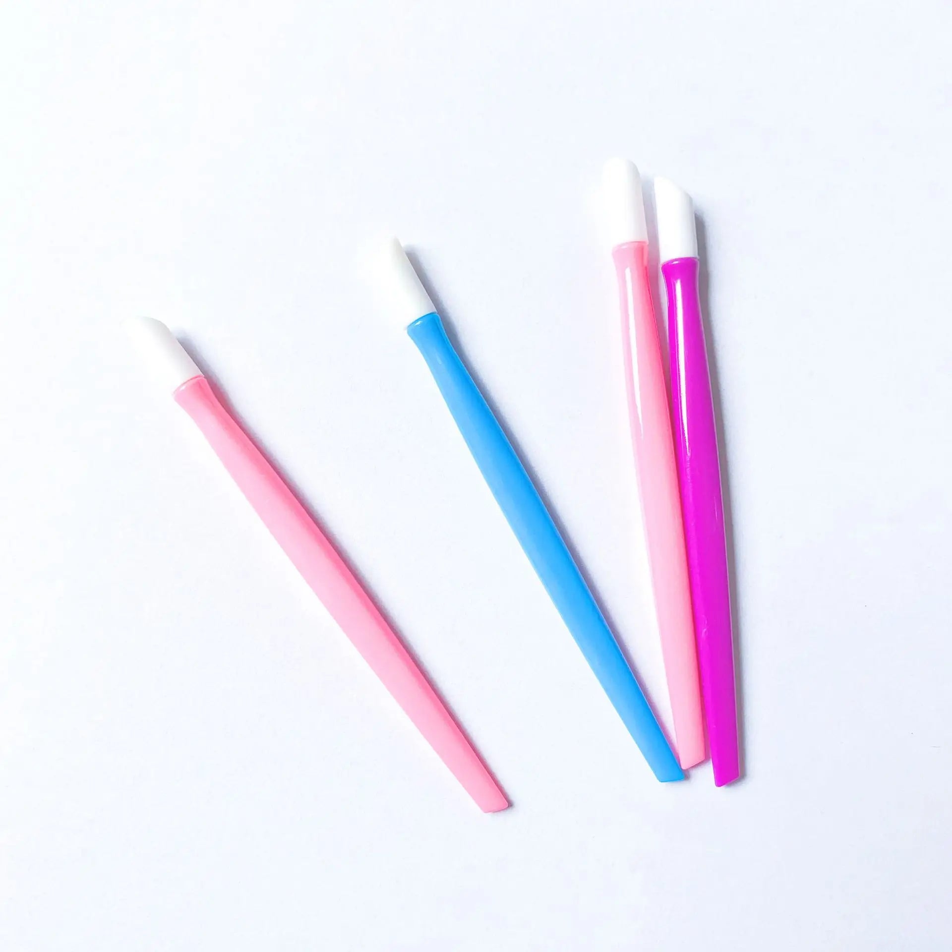Plastic Handle Nail Cuticle Pusher Rubber Tipped Nail Cleaner Colored Nail Art Tool