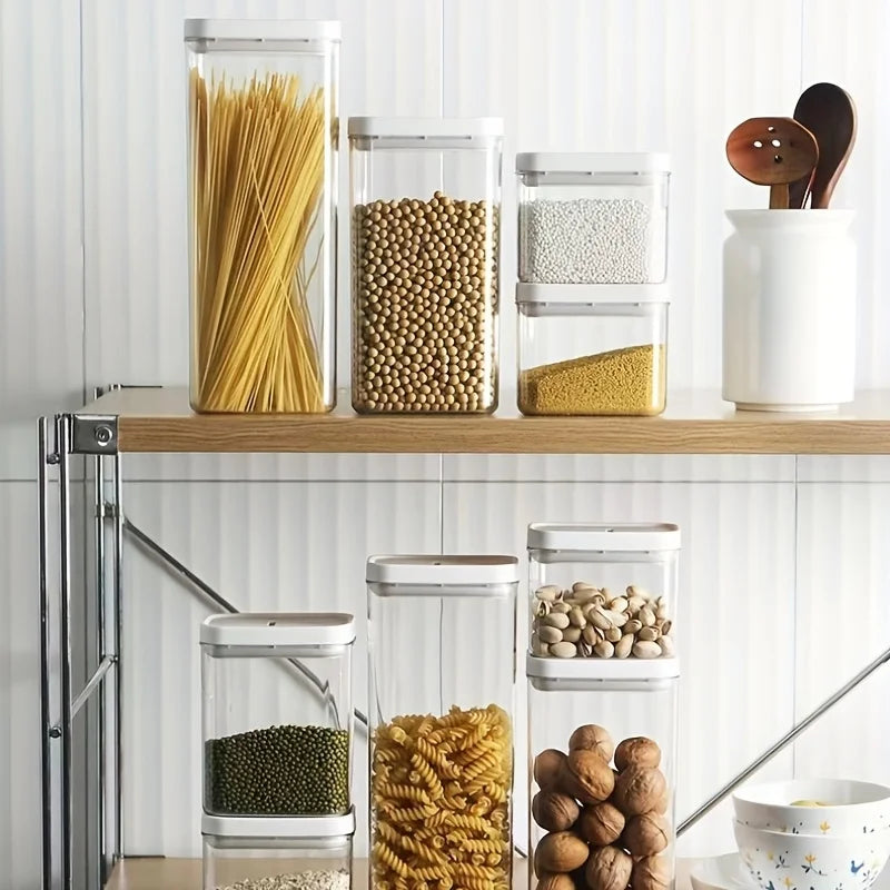 Refrigerator Organize Custom Logo Transparent Kitchen Food Plastic Jar Sealed Plastic Jar Storage Sealing Sealed Tank