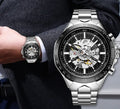 Winner Reloj Watch Luxury Man Diamond Skeleton Automatic Steel Bnad Waterproof Mechanical Men Watches Luminous Business Clock